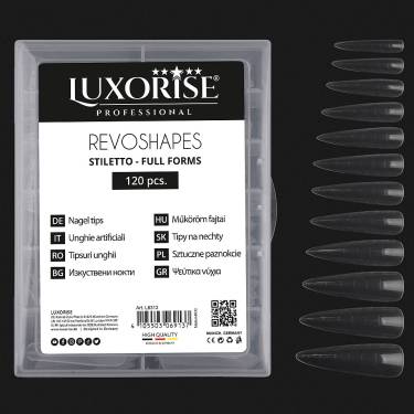Tipsuri Reutilizabile Revo Shapes LUXORISE Stiletto Full Forms pentru Polygel si gel - 120 buc