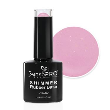 Shimmer Rubber Base SensoPRO Milano - #21 Glimmer Pink - 10ml