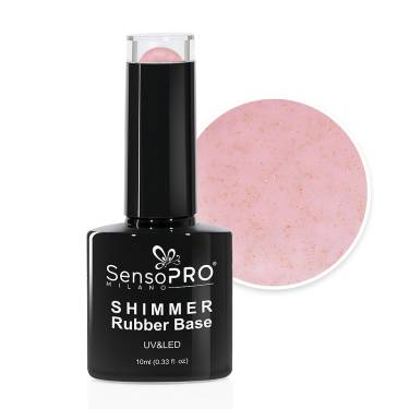 Shimmer Rubber Base SensoPRO Milano - #30 Nude Glow - 10ml